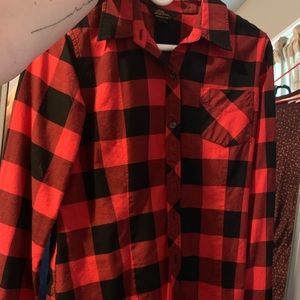 Vintage LL Bean red and black plaid shirt